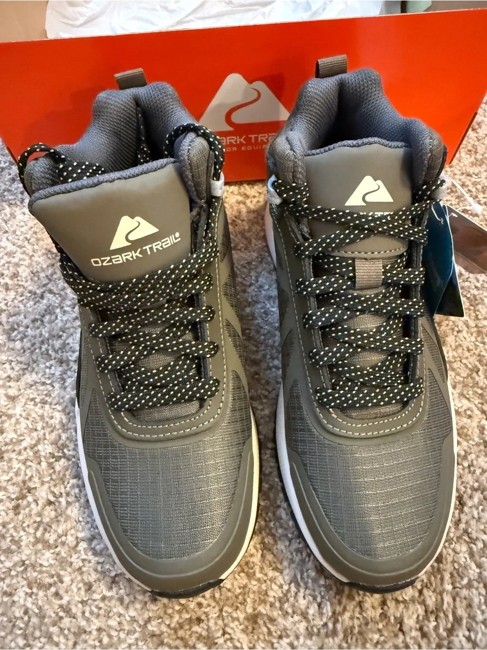 Ozark Trail Women’s Gray High-Top Hiking Sneakers